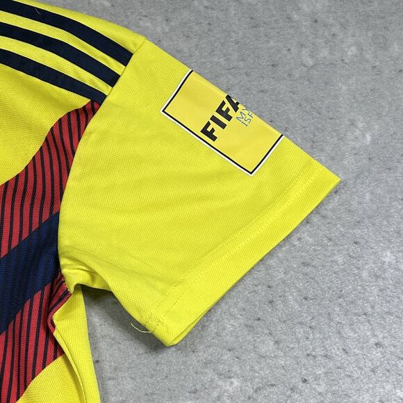 ADIDAS Federacion Colombiana Jersey Mens Small Yellow De Futbol Soccer Climalite - Picture 5 of 16